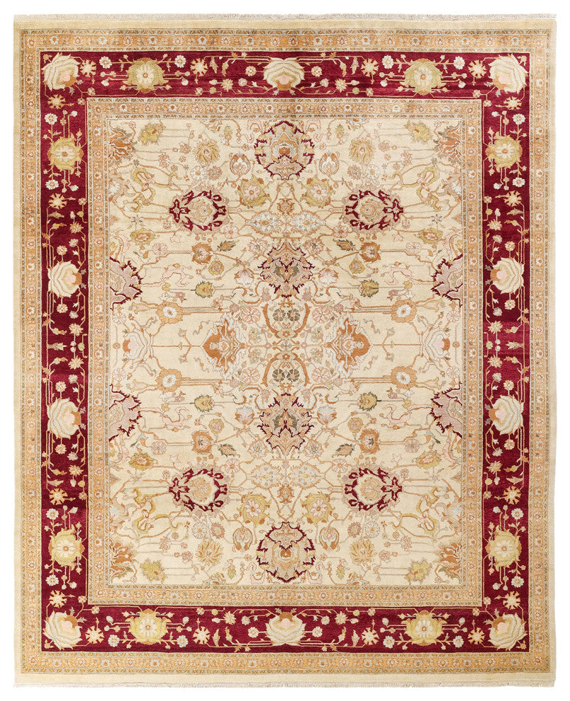 Aurora, One-of-a-Kind Hand-Knotted Area Rug Ivory, 8'2"x10'0"