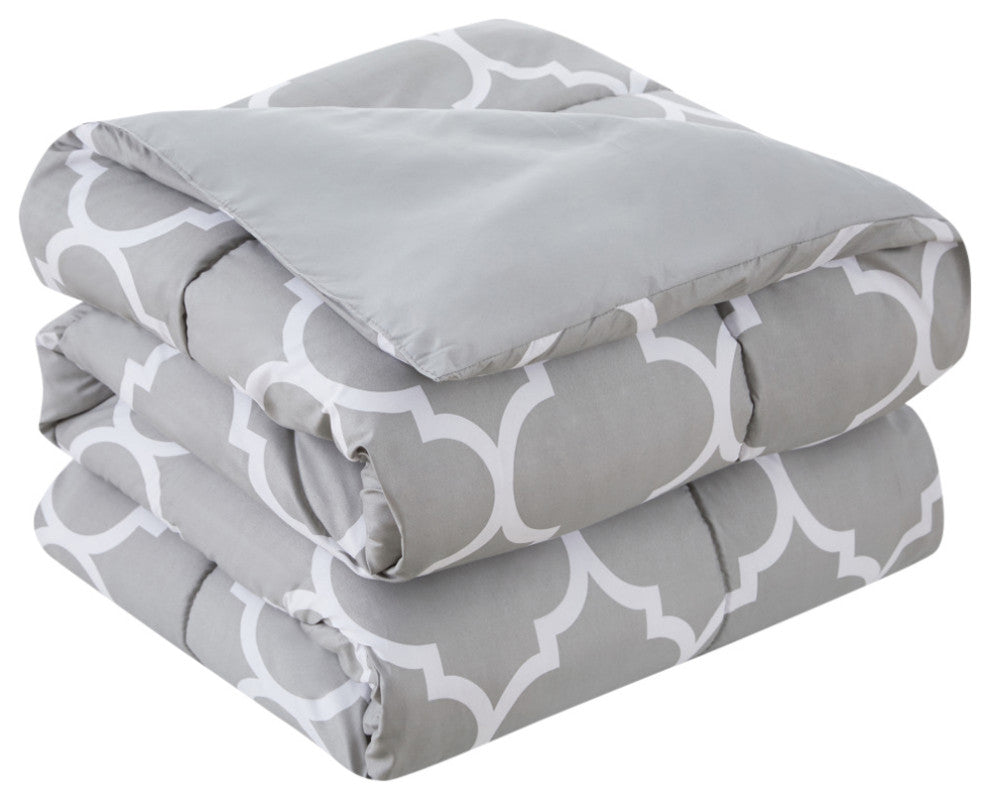 Kathy Ireland 6pc Trellis Comforter Set, Silver, Queen