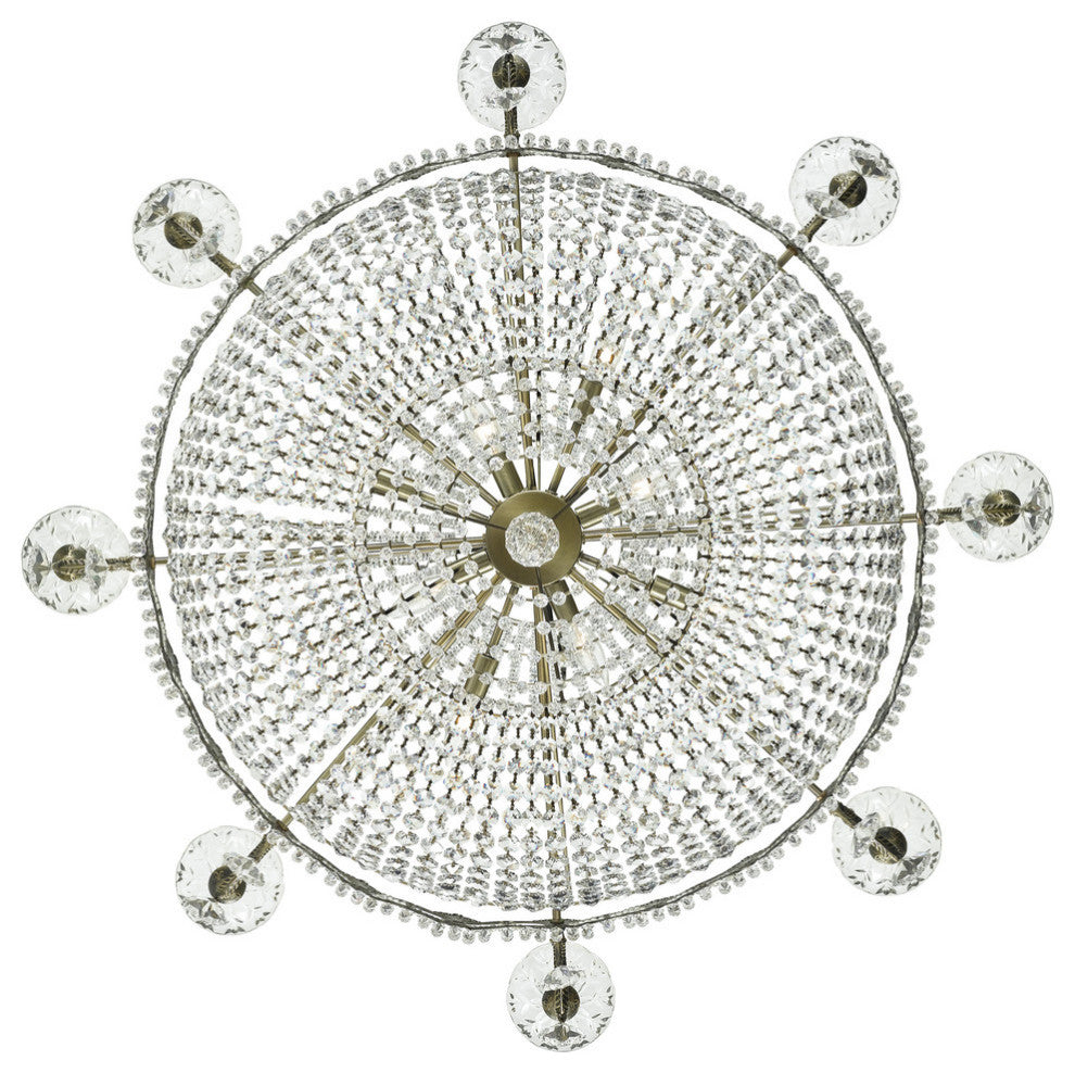 Crystorama 1488-HB-CL-MWP, 20 Light Chandelier, Historic Brass