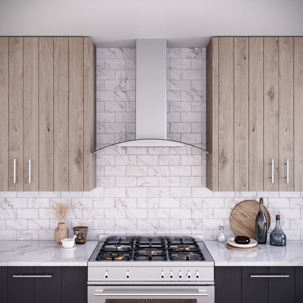 Streamline 36" Matteo Ducted Wall Mount Range Hood, Stainless Steel