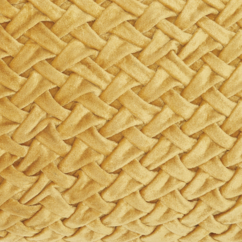 Lush Gold Plait Textured Throw Pillow