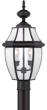 Quoizel NY9042K Two Light Outdoor Post Mount Newbury Mystic Black