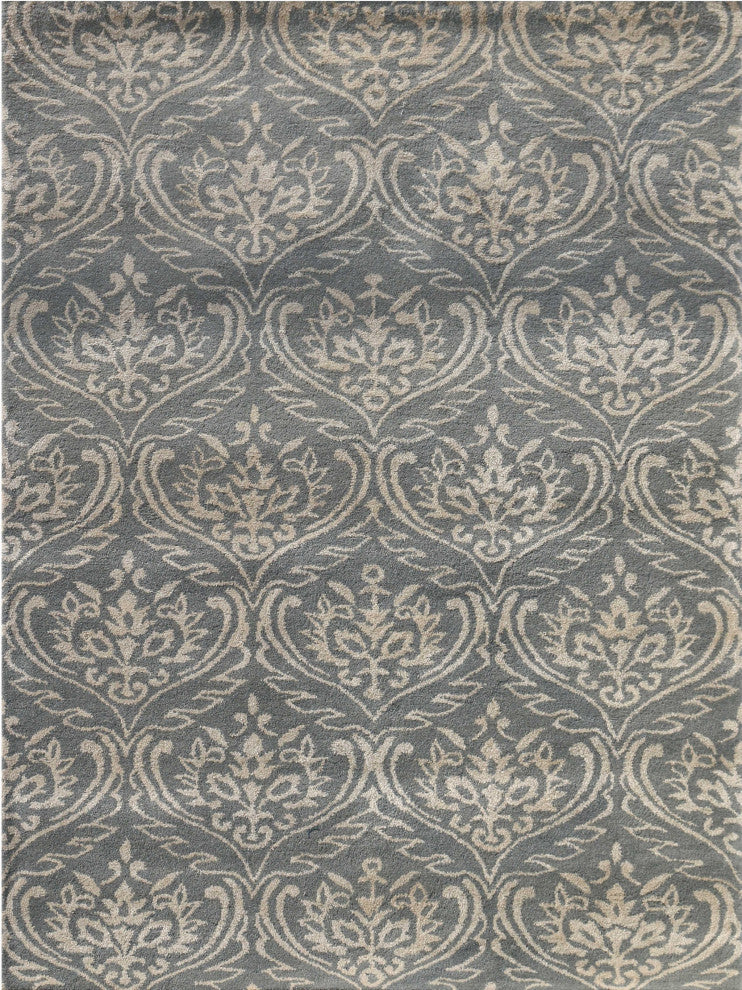8" X10" X 0.5" Gray Wool Area Rug