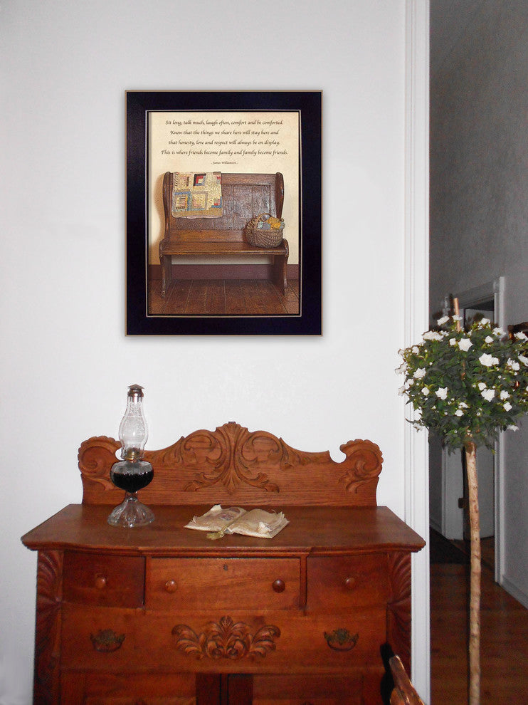 "Friends Become Family" By Susan Boyer, Printed Wall Art, Black Frame