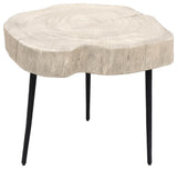 Organic Trunk Side Table, White