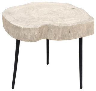 Organic Trunk Side Table, White