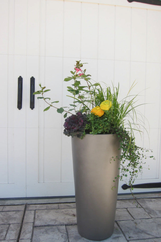 Sonoma Tall Cylinder Planter, Gray, 21"x42"