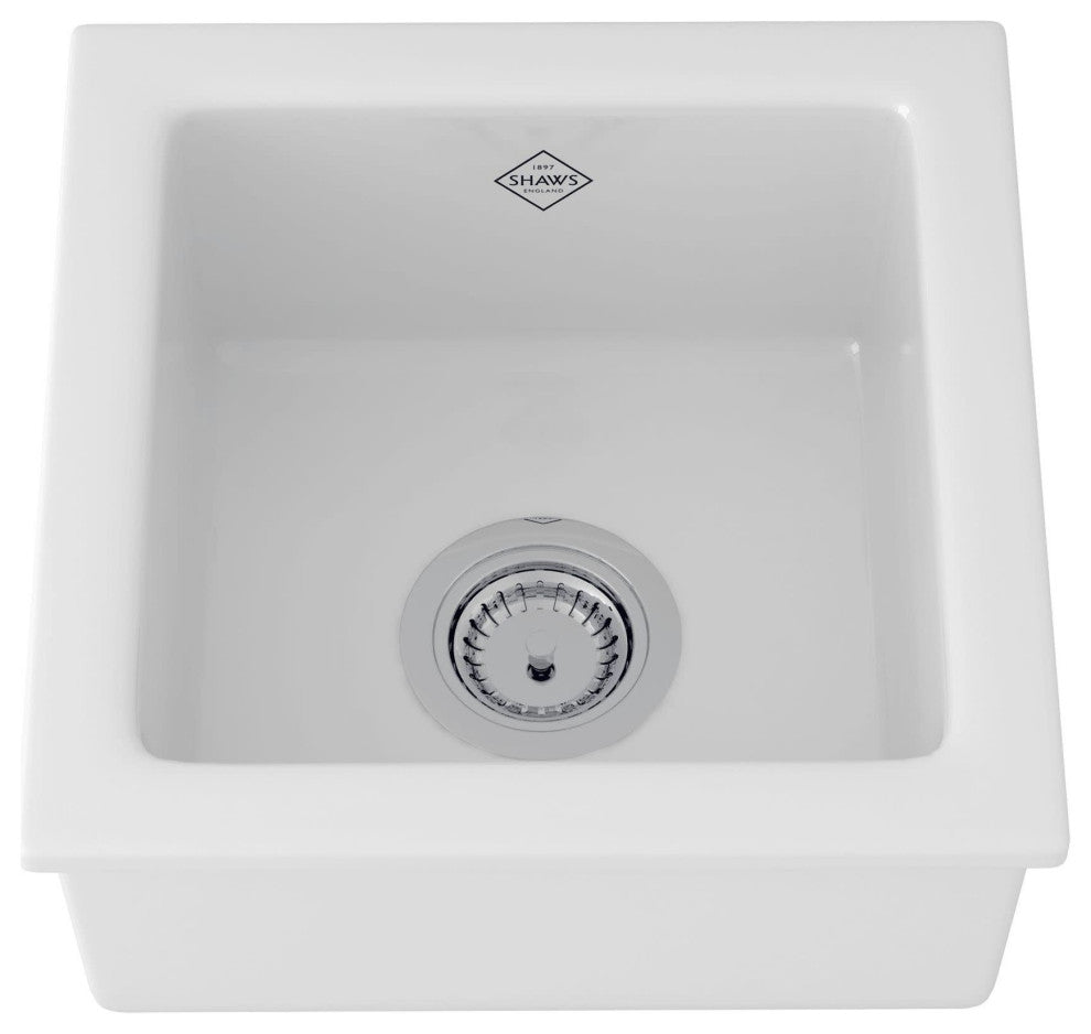Shaws RC1515 Lancaster 15" Undermount Single Basin Fireclay - White