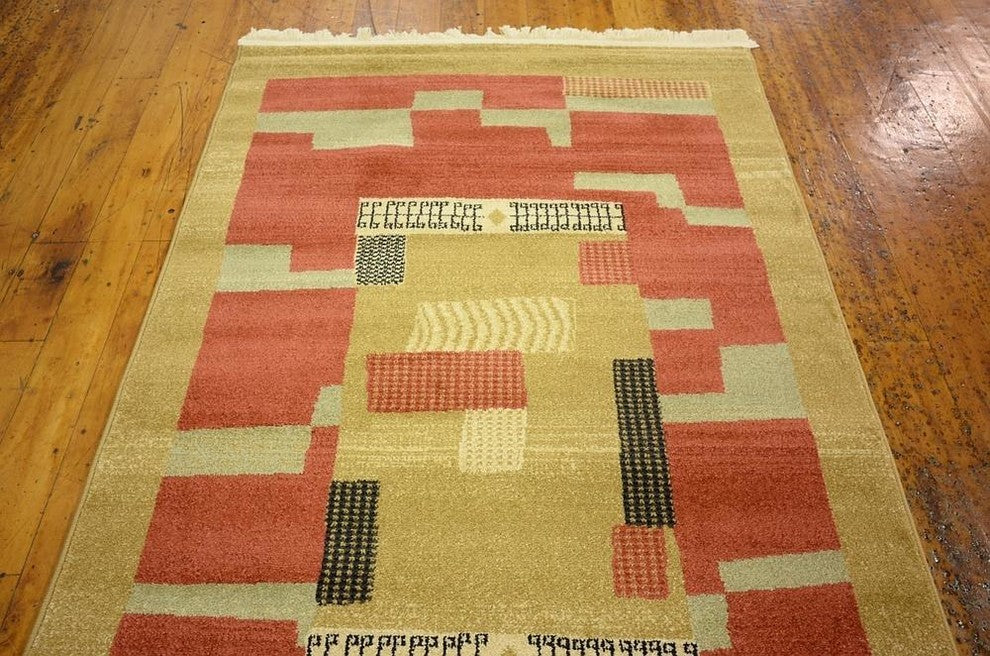 Unique Loom Rust Red Fars Jefferson 3' 3x5' 3 Area Rug