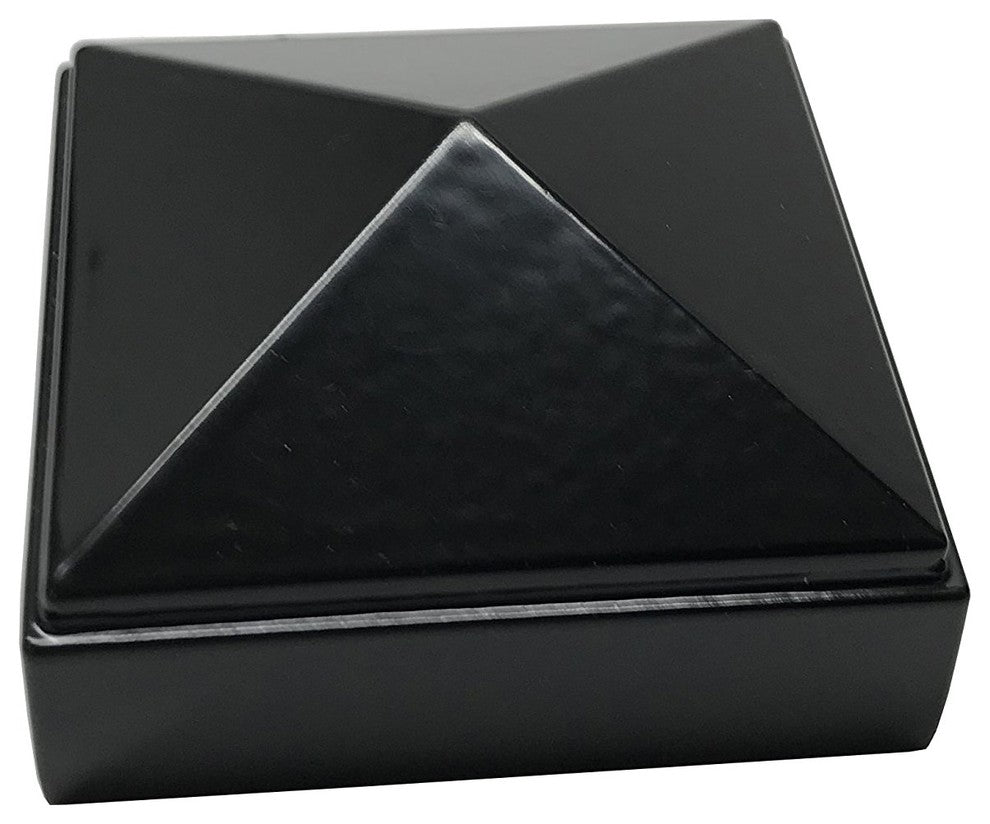 2"x2" Aluminium Pyramid Post Cap for Metal Posts, Pressure Fit, Black (DHPPC20)