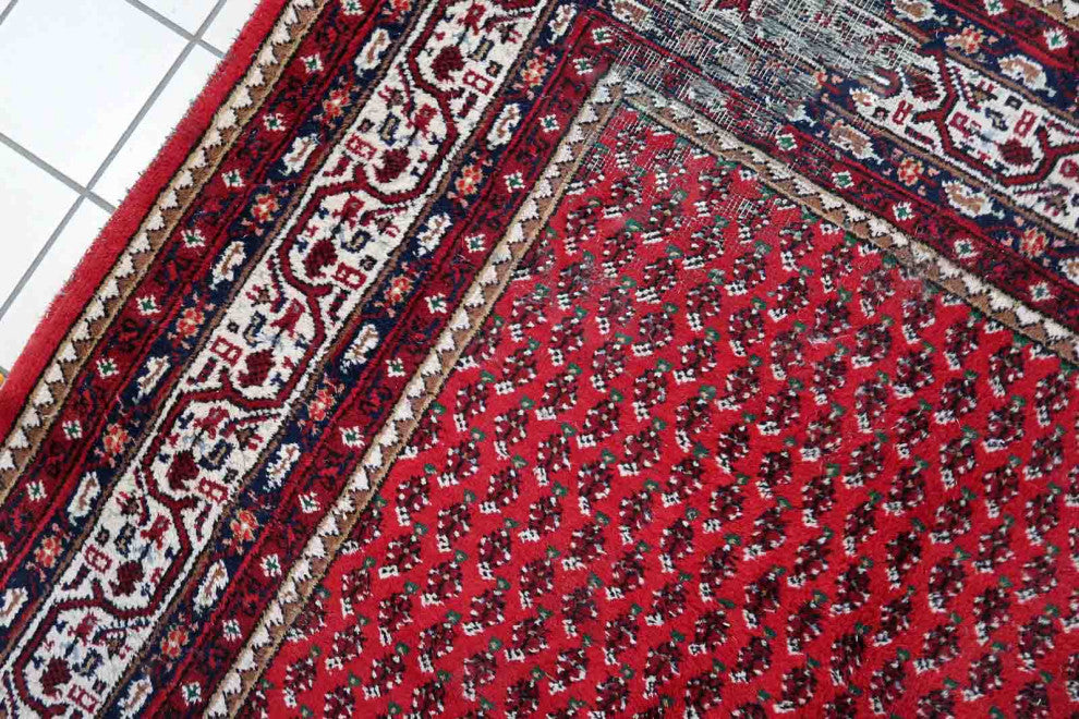 Handmade Vintage Indian Seraband Rug 5.7'x7.8', 174cmx240cm 1970s