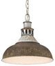 Kinsley Large Pendant, Aged Galvanized Steel With Antique Rust Shade