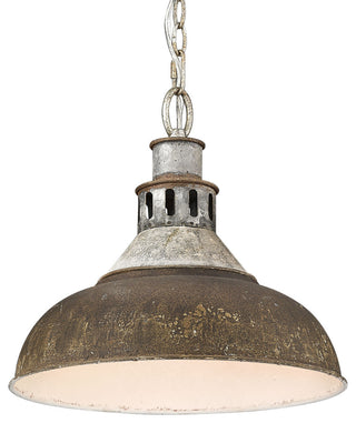 Kinsley Large Pendant, Aged Galvanized Steel With Antique Rust Shade