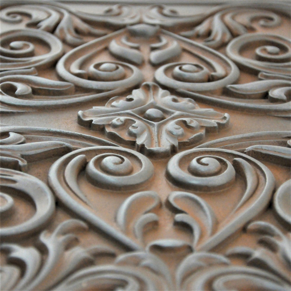Cypress Iron Rust Matte Finish 16"x 24" Hand Made Metal Mural Tile