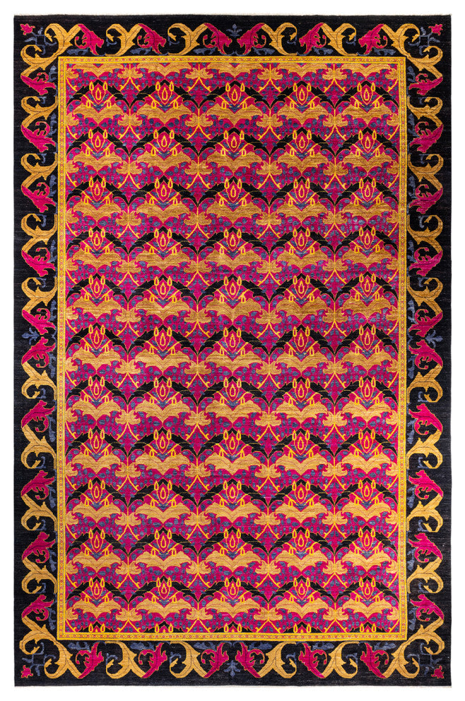 Arts and Crafts, One-of-a-Kind Handmade Area Rug Black, 17'10"x11'10"