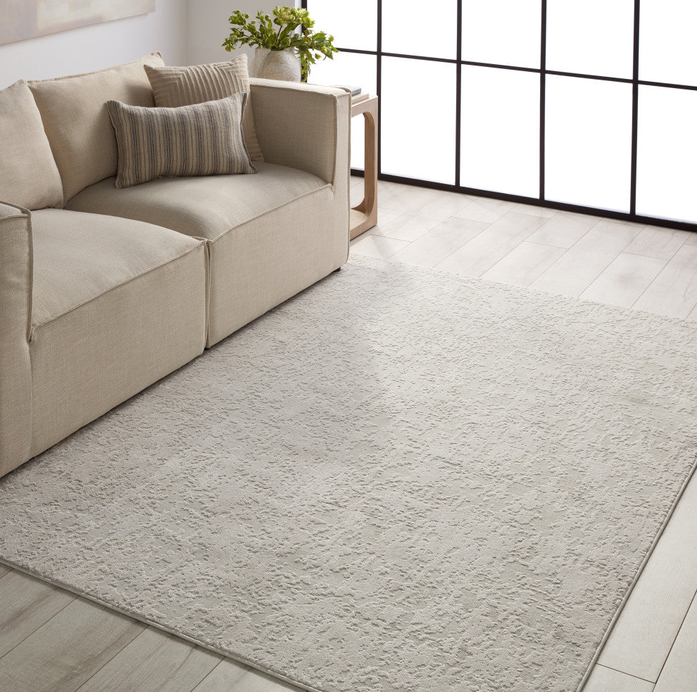 Jaipur Living Arvo Abstract Silver/White Area Rug, 5'3"x7'6"