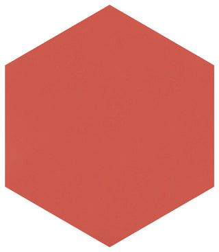 Textile Basic Hex Red Porcelain Floor and Wall Tile