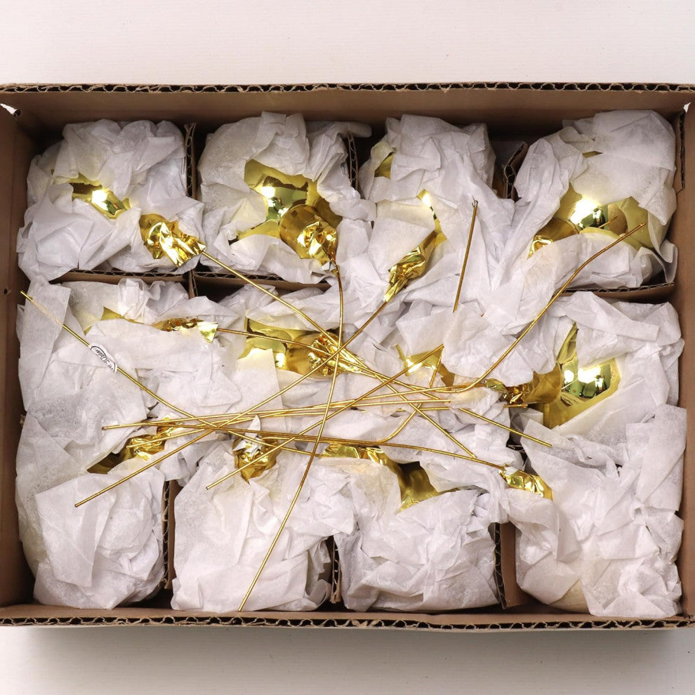 Gold Glass Ball Hanging Ornament | 50MM | (Set of 12)