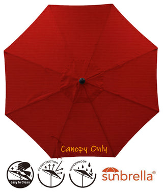 9' Round Universal Sunbrella Replacement Canopy, Jockey Red