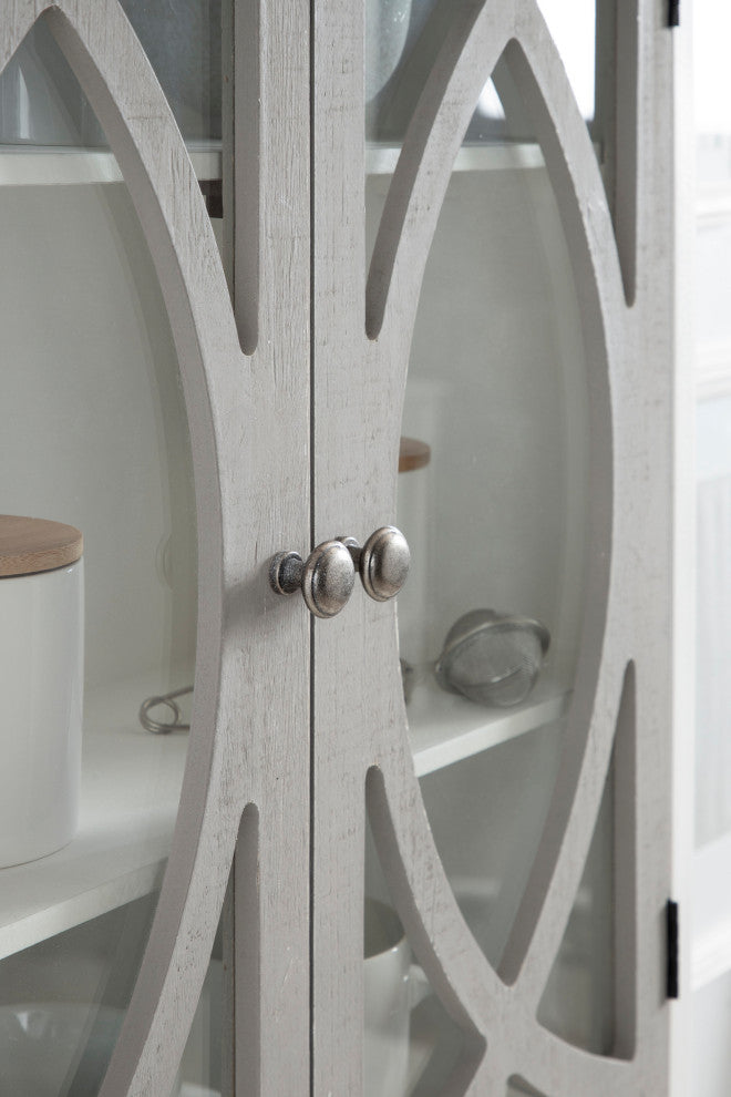 Quinlan Decorative Wood Wall Cabinet, White/Brown, 24x8x28