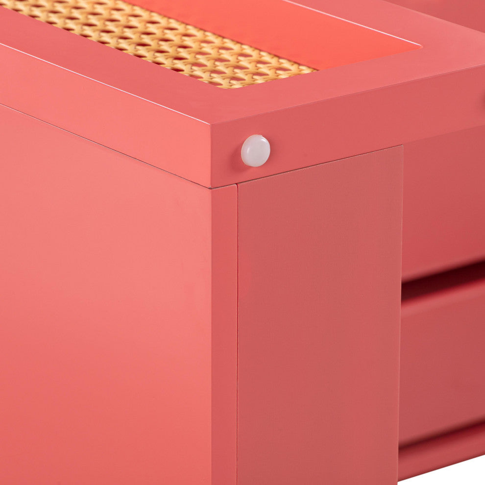 Suzie Rattan Executive Desk, Pink