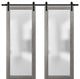 Planum 2102 Double Barn Doors 36 x 96, Ginger Ash and Hardware 13FT