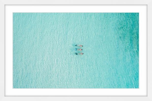 "Aqua Waters" Framed Painting Print, 36"x24"