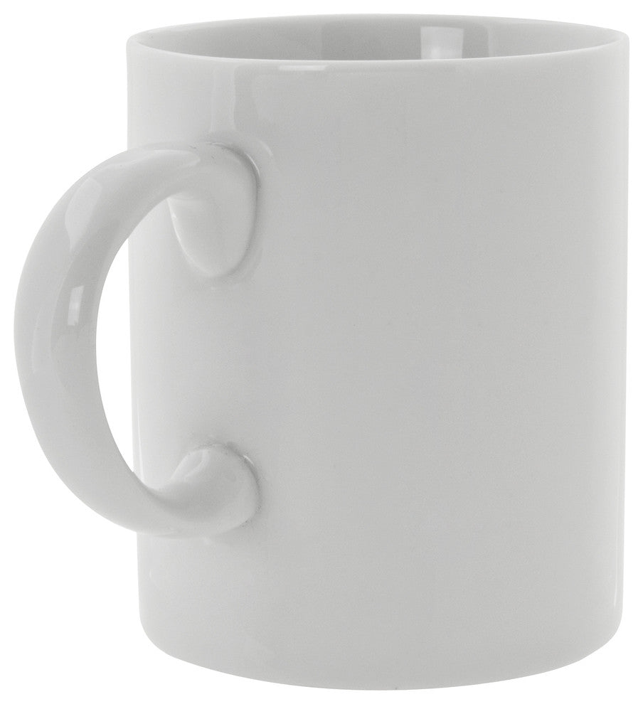 Royal White C-Handle Mugs, Set of 6