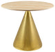 Dining Table, Round, Wood, Metal, Gold Brown Natural, Modern, Bistro Restaurant