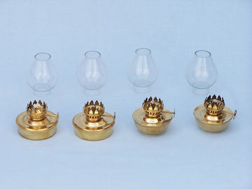 Solid Brass Table Oil Lamp 5'', Set of 4, Set of Brass Oil Lamps, Nautical D