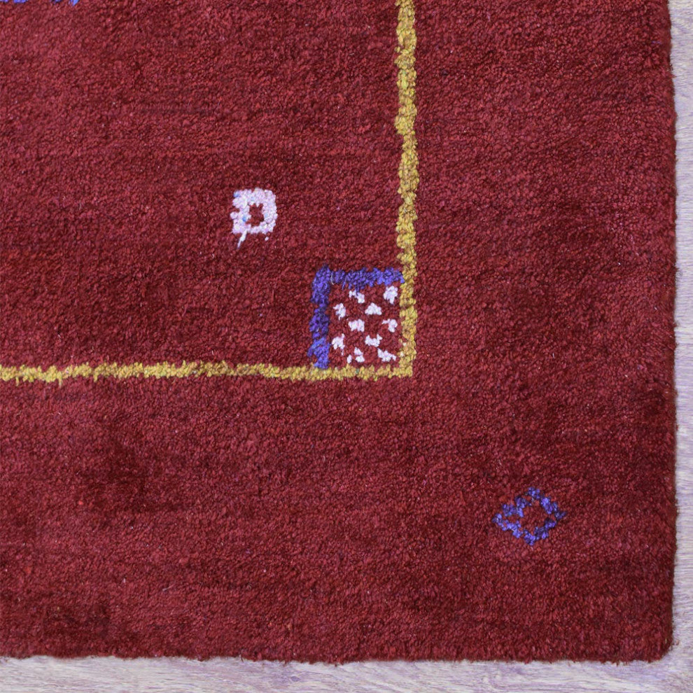 HAND KNOTTED LOOM SILK ECO-FRIENDLY AREA RUGS -6'x9',Rectangle,Red,Contemporary