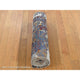 Red, Wool and Silk, Abstract Design Hand Knotted Runner Rug, 2'7"x8'1"
