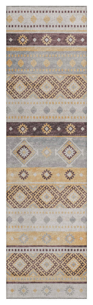 Indoor/Outdoor Sedona SN12 Goldenrod Machine Washable 2'3" x 7'6" Runner Rug