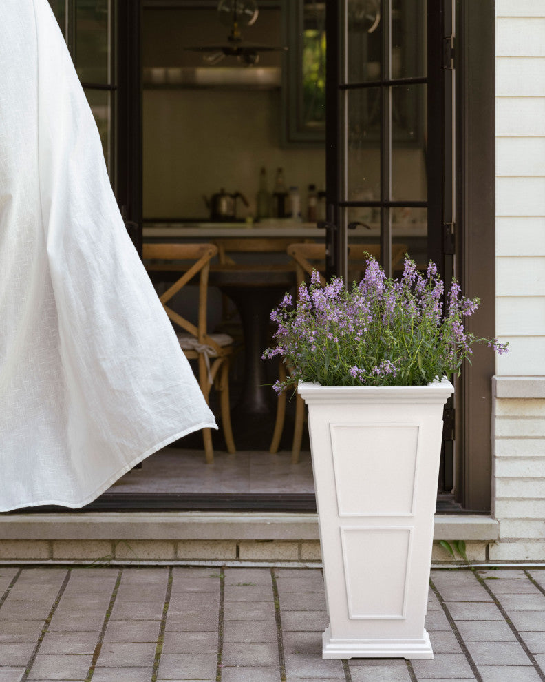 Veradek Brixton Tall Planter, White, 26 Inch, 2 Pack