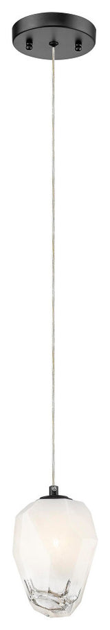 D4.73'' Black Frame Pendant Light With a White Glass Shade