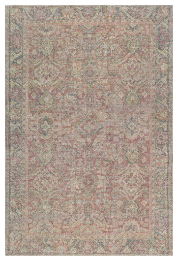 Surya Unique UNQ-2303 5'x7'6" Rug, Olive/Teal/Rust/Wheat