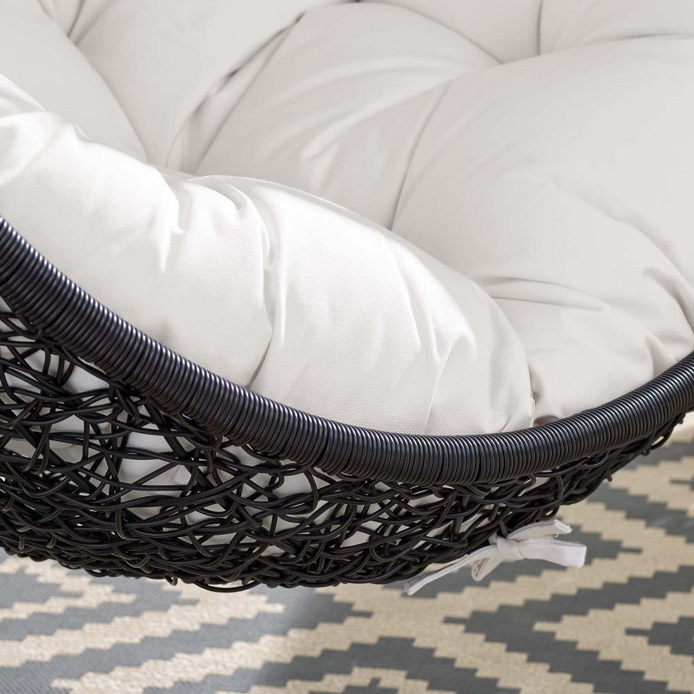 Swing Lounge Chair, Sunbrella, Black White, Modern, Outdoor Patio Balcony Garden