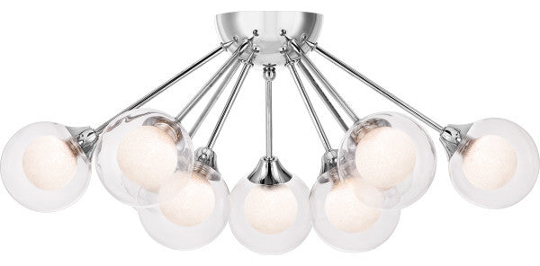 Spellbound 9-Light Semi-Flush Mount, Polished Chrome