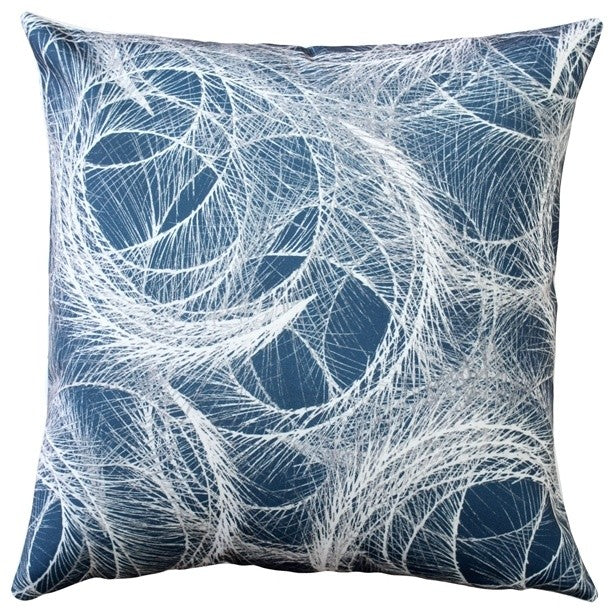 Pillow Decor - Feather Swirl Teal Throw Pillow 20x20