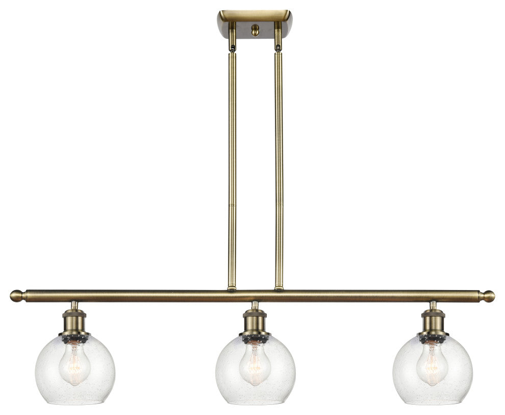Innovations 516-3I-AB-G124-6 3 Light 36" Island Light, Antique Brass