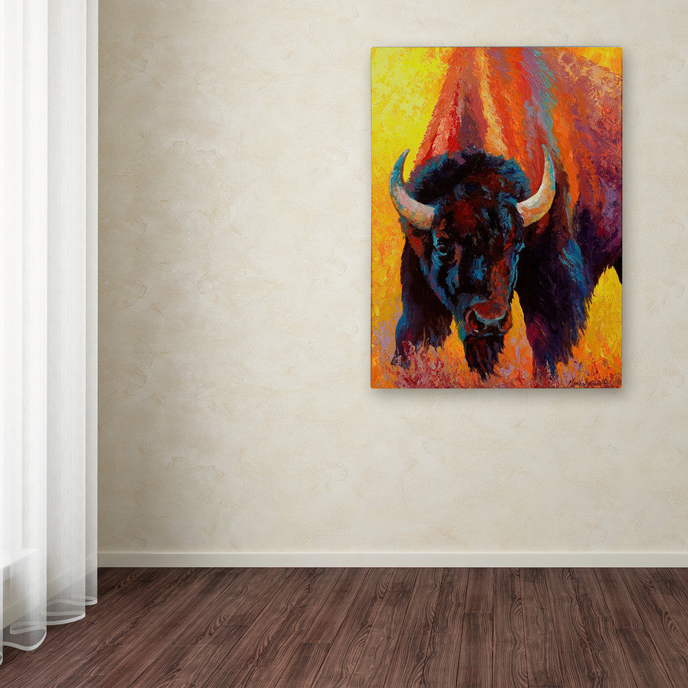 Marion Rose 'Back Off Bison' Canvas Art, 35" x 47"
