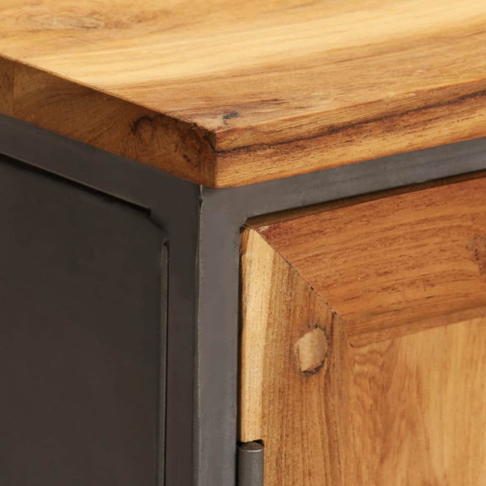 vidaXL Sideboard Buffet Console Cabinet with Storage Recycled Teak and Steel