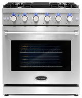 4-Piece, 30" Gas Range, 30" Range Hood, 24" Dishwasher and Refrigerator
