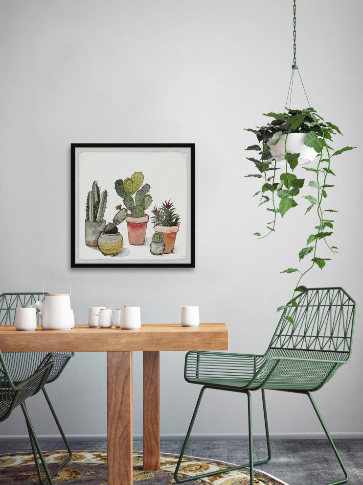 "Cactus Beauties" Framed Painting Print, 12x12