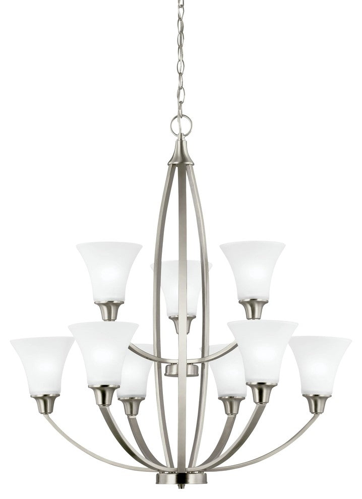 Generation Lighting Lighting 9-Light Chandelier, Brushed Nickel