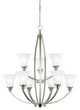 Generation Lighting Lighting 9-Light Chandelier, Brushed Nickel
