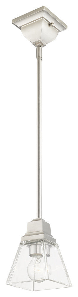 Livex Lighting Mission 1 Light Brushed Nickel Mini Pendant