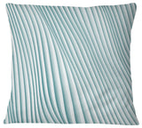 Fractal Small Blue 3D Waves Contemporary Throw Pillow, 18"x18"