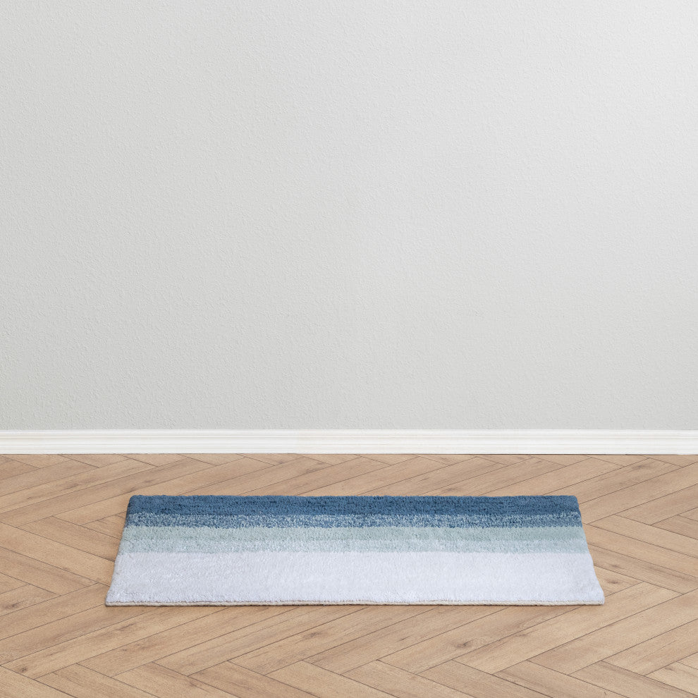Avebury Cotton Bath Mat, Blue, 30x50