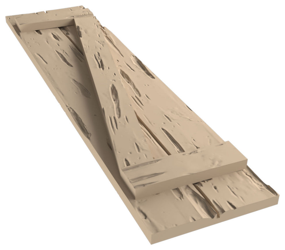 Rustic 2 Board Joined B-N-B Faux Wood Shutters, Pecky Cypress, 11x62"